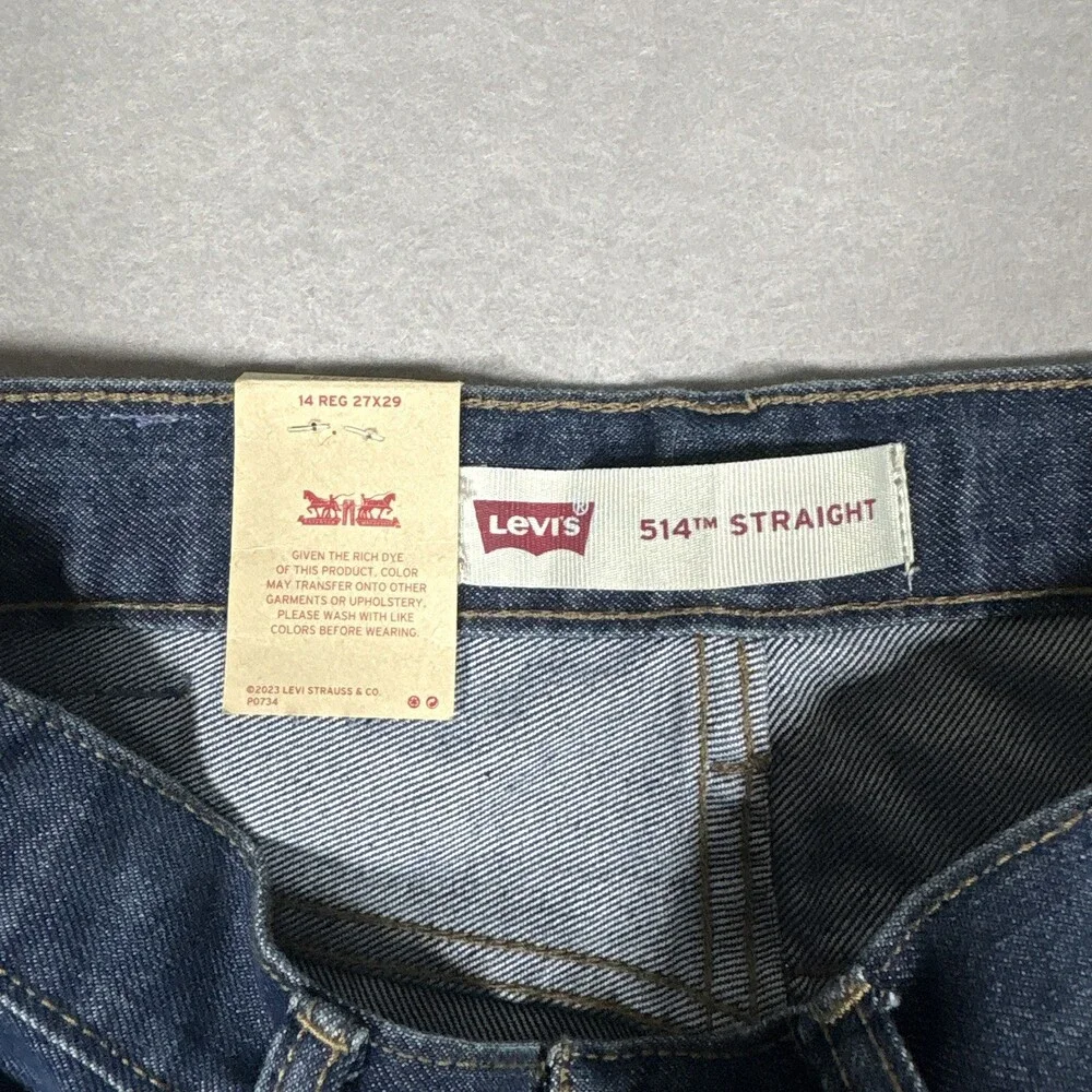 Levis 514 Straight Fit Jeans Boys Reg Red Tab Medium Wash Size: 14R 27x29 NWT